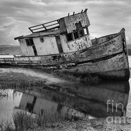 Inveness Shipwreck Black And White by Adam Jewell