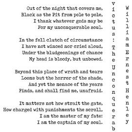 Invictus - The Unconquerable by William Ernest Henley - White by Georgia Clare