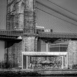 Jane's Carousel Brooklyn Bridge BW by Susan Candelario