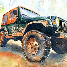 Jeep Wrangler Watercolor by Carlin Blahnik CarlinArtWatercolor