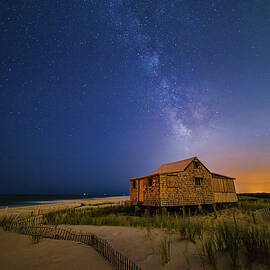Jersey Shore Setting Moon  and Milky Way by Susan Candelario