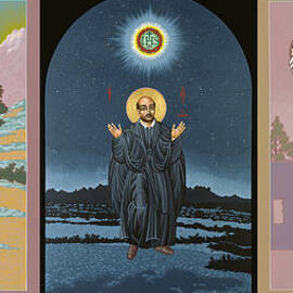 Jesuit Triptych-St Peter Faber-St Ignatius-St Francis Xavier by William Hart McNichols