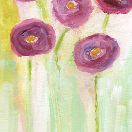 Joyful Poppies- Abstract Floral Art by Linda Woods