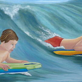 Kids Bodyboarding by Angeles M Pomata
