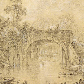 Landscape with a Rustic Bridge by Francois Boucher