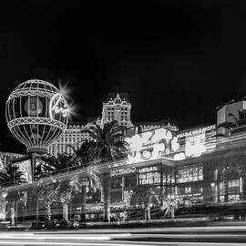 Las Vegas Strip Light Show BW by Susan Candelario
