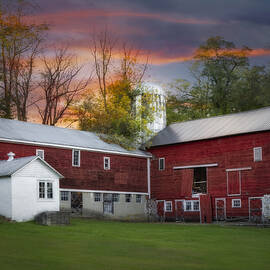 Last Light At The Red Barn by Susan Candelario