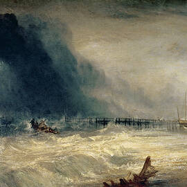 Lifeboat and Manby Apparatus going off to a stranded vessel making signal of distress by Joseph Mallord William Turner