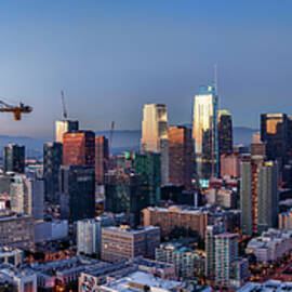 Los Angeles Dusk Panorama Wide View by Kelley King