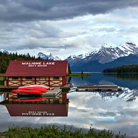 Maligne Boathouse 2 by Adam Jewell