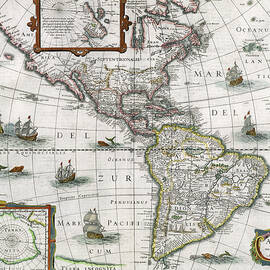 Map of the Americas by Henricus Hondius