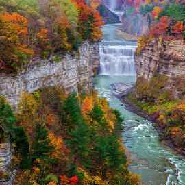 Middle Falls Of Letchworth State Park by Mark Papke