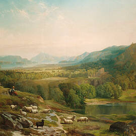 Minding the Flock by Thomas Moran