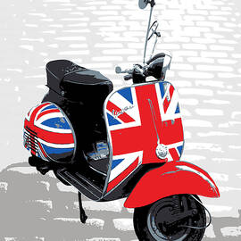 Mod Scooter Pop Art by Michael Tompsett
