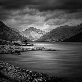 Moody Black and White Wastwater Lake by Steven Heap