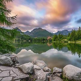 Mountain lake Strbske Pleso in National Park High Tatra, Slovakia by Miroslav Liska