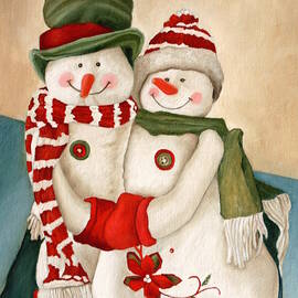 Mr. And Mrs. Snowman Vintage by Angeles M Pomata