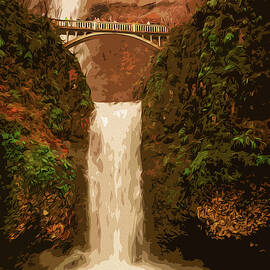 Multnomah Falls in Autumn by AM FineArtPrints