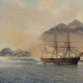 Naval Battle of the Strait of Shimonoseki by Jean Baptiste Henri Durand Brager