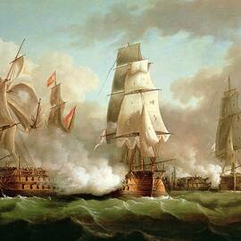 Neptune engaging Trafalgar by J Francis Sartorius