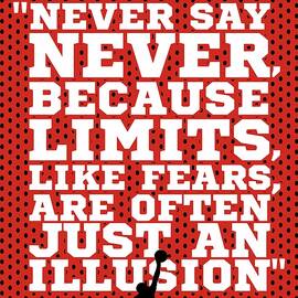 Never Say Never Gym Motivational Quotes Poster by Lab No 4