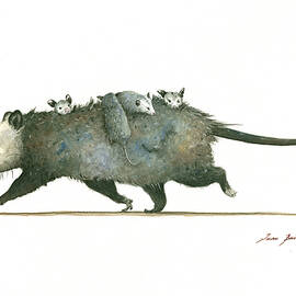 Opossum family by Juan Bosco