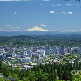 Overlooking Mt. Hood and Portland, Oregon by Bruce Block