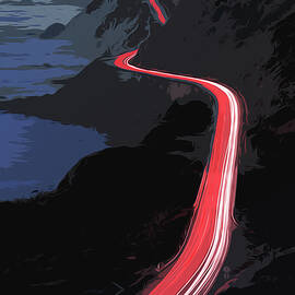 Pacific Coast Highway at night by AM FineArtPrints