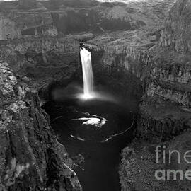 Palouse Falls Black And White by Adam Jewell