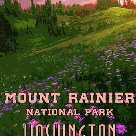 Panorama from the Mount Rainier National Park by AM FineArtPrints