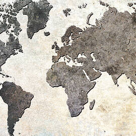 Parchment World Map by Douglas Pittman