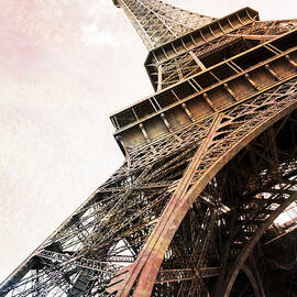 Paris Eiffel Tower Impressionistic Sepia Abstract - Eiffel Tower Sepia Vintage Art Decor and Prints by Kathy Fornal