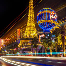 Paris In Las Vegas Strip Light Show by Susan Candelario