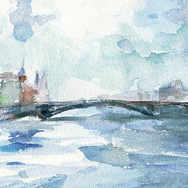 Paris Seine Shades of Blue by Beverly Brown Prints