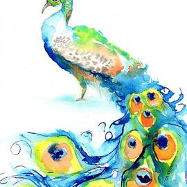 Peacock Watercolor by Carlin Blahnik CarlinArtWatercolor