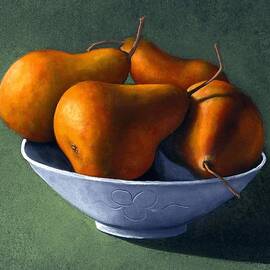 Pears in Blue Bowl by Frank Wilson