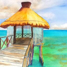 Pier Gazebo at Mayan Palace by Carlin Blahnik CarlinArtWatercolor