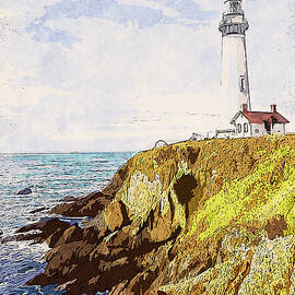 Pigeon Point Lighthouse - 03 by AM FineArtPrints