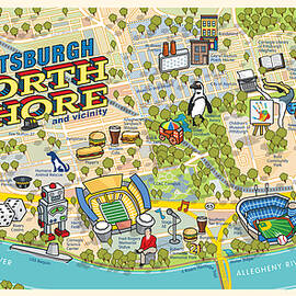 Pittsburgh North Shore Map by Ron Magnes