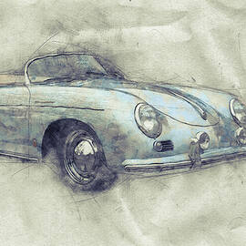 Porsche 356 - Luxury Sports Car 1 - 1948 - Automotive Art - Car Posters by Studio Grafiikka