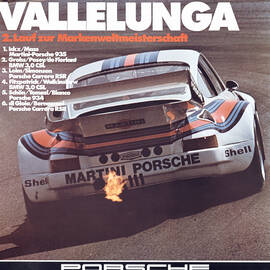 Porsche Vallelunga vintage Racing poster by Georgia Clare