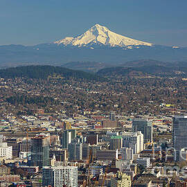 Portland with Mt Hood by Bruce Block