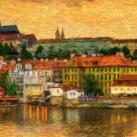 Prague from Charles bridge at sunset by Miroslav Liska
