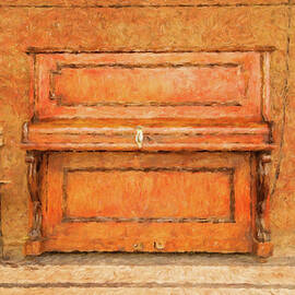 Public piano on a street in Prague by Miroslav Liska