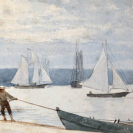 Pulling the Dory by Winslow Homer