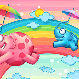 Rainbow Elephants by Tooshtoosh