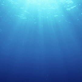 Rays of sunlight shining into water by Sami Sarkis Photography