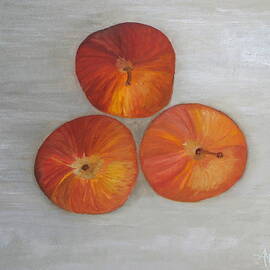 Red Apples On Gray by Angeles M Pomata