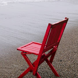 Red chair on the beach by Garry Gay