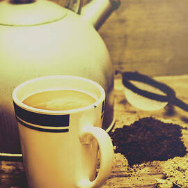 Retro kettle with the mug of tea by Jorgo Photography